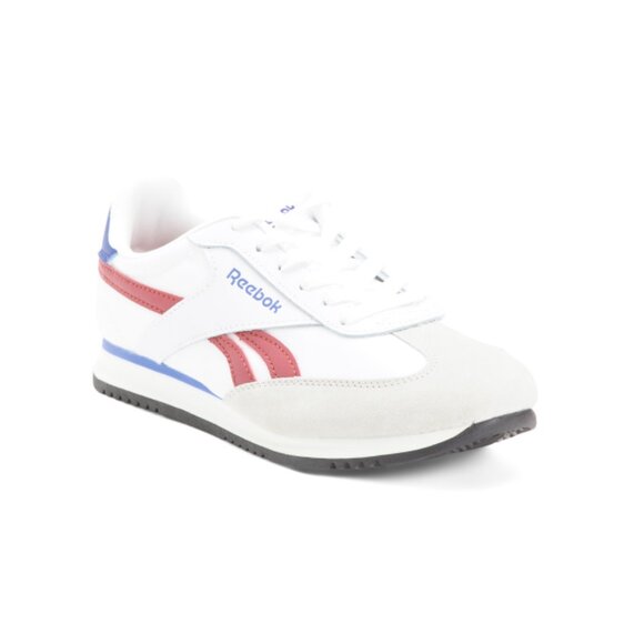REEBOK WHITE/RED/BLUE Leather Fiori Low Profile Sneakers - Picture 1 of 2